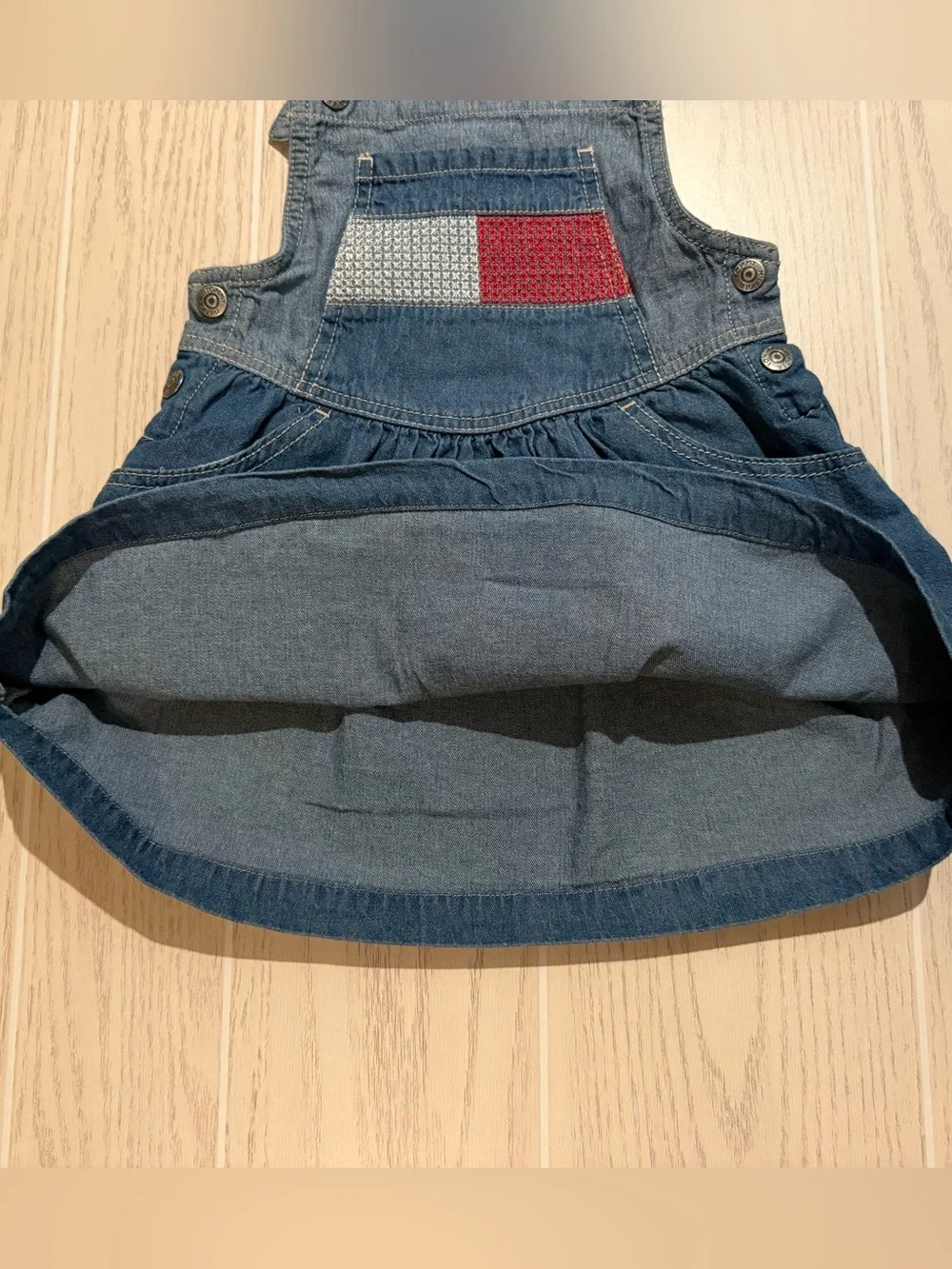 Tommy Hilfiger Girls Patriotic Denim Overall Jumper Dress Size 4